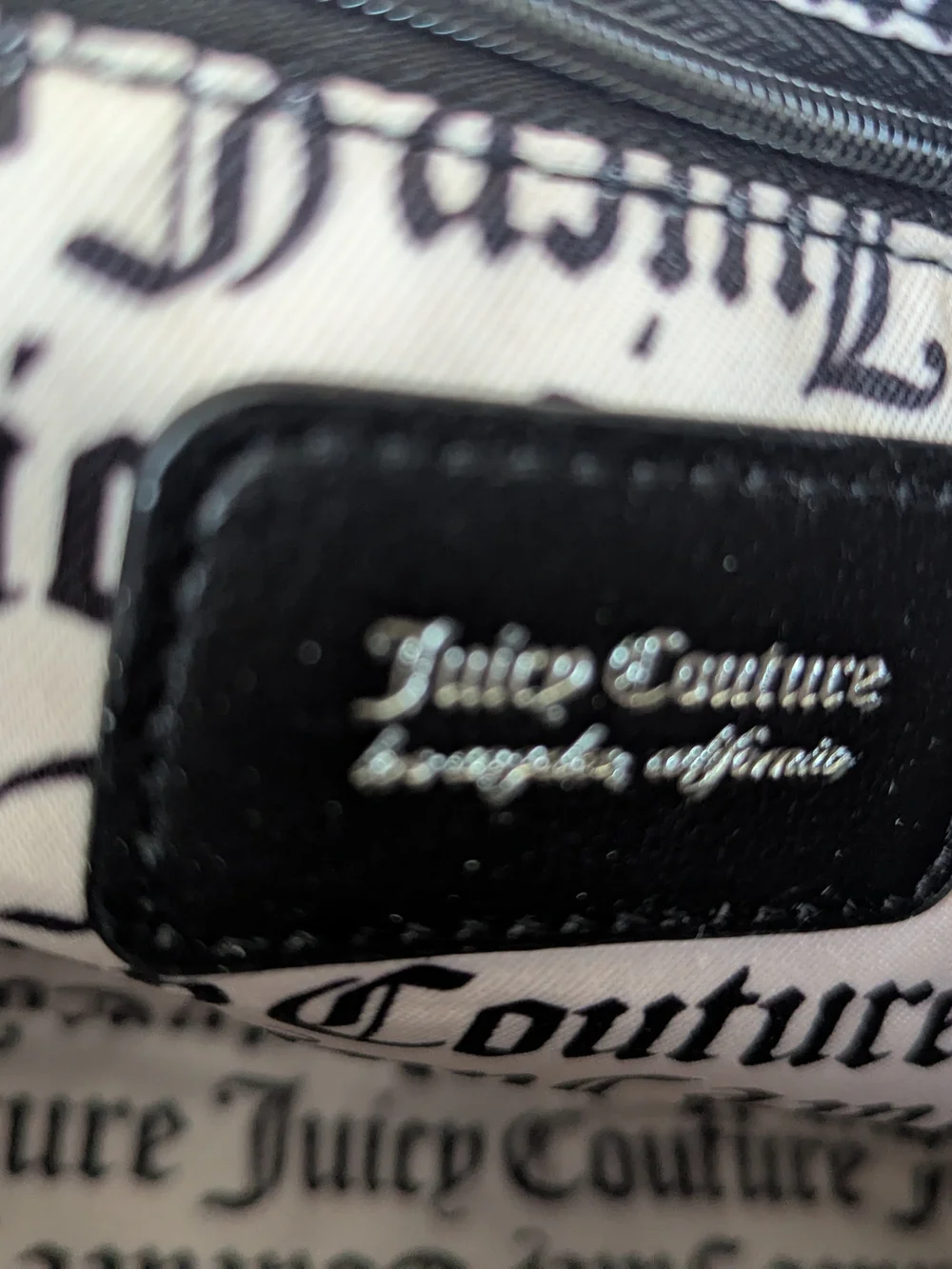 Juicy Couture Black Velvet Dome Satchel with Pink Bow Crown Charm Girlie Royalty